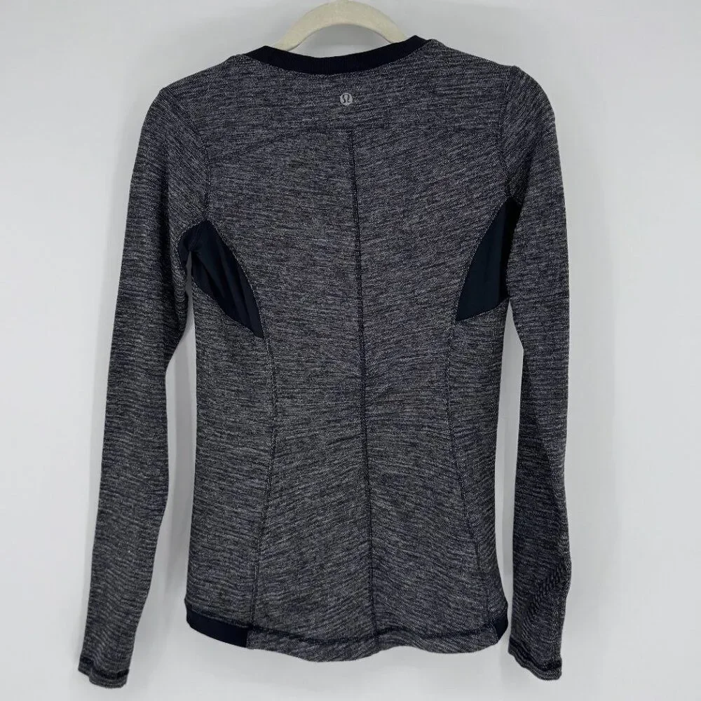 Lululemon Base Runner Long Sleeve Pullover Mini Check Pique Black 4 (Estimated)